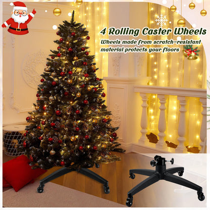 Chitidr Christmas Tree Stand for up to 9.8 Feet Tall Adjustable Artificial Tree Stand Base with Casters Tree Holder for Xmas Home Decoration Fit Fake Trees