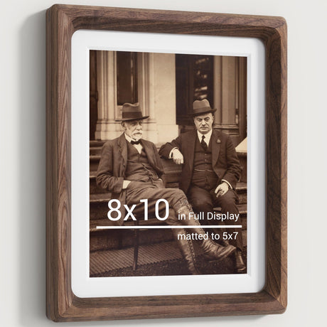 Heimlove 8x10 Picture Frames Natural Walnut,Original Wood Hand Make Crafted Photo Frame with Mat to 5x7 Graduation Picture Display,Family Picture,Wedding Picture Tabletop & Wall Decoration Heimlove