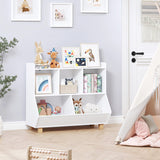 UTEX Toy Storage Organizer, Kids Bookshelf and Toy Storage with Legs, 5 Cube Storage Organizer, Children Bookcase for Kids Room, Living Room, Nursery,White UTEX