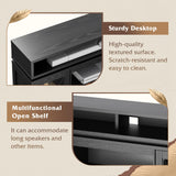 WLIVE TV Stand up to 65 Inch TV, 59" Entertainment Center with LED Lights, Farmhouse TV Media Console with Storage Cabinets, Adjustable Shelves for Living Room and Bedroom, Black WLIVE