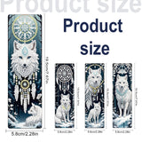 JISHSHAY 4 PCS Diamond Art Book Marks Wolf Diamond Painting Bookmarks Dreamcatcher Gem Art Bookmarkers Animal Gem Painting Book Markers Mosaic Kits for Adults Page Markers Embroidery Bookmarks JISHSHAY
