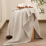 PHF 100% Cotton Waffle Weave Throw Blanket, Soft Lightweight Breathable Cozy Throws for Couch Bed Sofa, Luxury Aesthetic Woven Blanket for Home Decor & Office, 50"x60", Oatmeal PHF