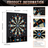 CyeeLife Electronic Dartboard&12 Soft Darts,8 Players&34 Games&255 Variations,Battery/Adapter/3 Languages Switching for Professional Dart Games CyeeLife