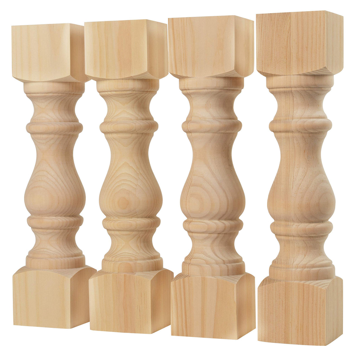 CAROLINA LEG CO. Pine Monastery Chunky Bench Legs - Set of 4 - Coffee Table Legs - Dimensions: 3.5" x 16" CAROLINA LEG CO.