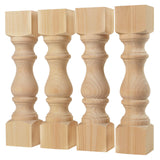 CAROLINA LEG CO. Pine Monastery Chunky Bench Legs - Set of 4 - Coffee Table Legs - Dimensions: 3.5" x 16" CAROLINA LEG CO.