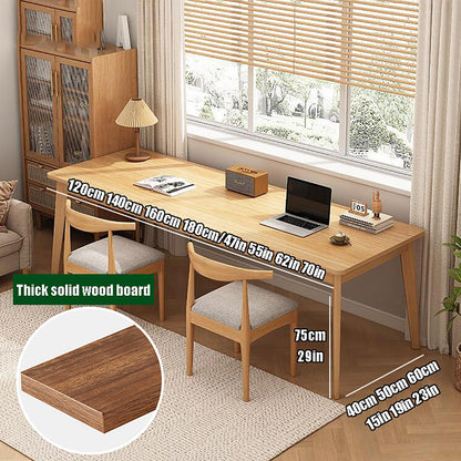 SUZEPER Mid-century Wood Long Desk Table,extra Large Two Person Office Desk,home Office Computer Desk,solid Wood Writing Desk Study Table,double Workstation Desk(120x40x75cm(47x16x30inch), Na - WoodArtSupply