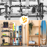 Freestanding Ski Rack for Garage - Stores 4 Pairs of Skis, Adjustable Ski Boot Holder, Organizes Skis, Boots, Poles, Goggles, Helmets & Gear, Ideal for Garage, Shed, Basement, Ski Enthusiasts KANEODOT