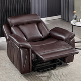 CANMOV 50" Wide Oversized Recliner, Faux Leather Power Lift Recliner Chair, Extra Large Lift Chair with Massage and Heat, Stand Up Recliner for Elderly Big and Tall, Brown CANMOV