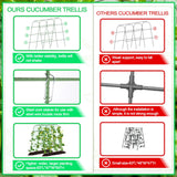 65"×65" Upgrade Heightened Cucumber Trellis for Raised Bed,U-Shape Garden Trellis for Climbing Plants Outdoor,Adjustable Metal Arch Vegetables Trellis with Climbing Net for Tomato,Bean,Grape,Zucchini WLLEYAY