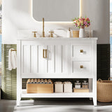 IRONCK Bathroom Vanity with Sink, 36" Farmhouse Bathroom Cabinet with 2 Drawers & Storage for Guest Baths Master Suites or Rental Units IRONCK