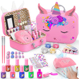 Kids Nail Polish Set for Girls, Non-Toxic Quick Dry Nail Art Salon Kit with Nail Dryer and Peelable Nail Polish,Ideal Gift Toys for Girls Age 3-12 Websonaw