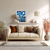 Sloth Sitting on a Tree Trunk Paint by Number Kits for Adults, Starry Night Scenery Paint by Number for Beginner, Funny Animal Acrylic Oil Painting for Gift Home Wall Decor(16×20inch, Unframe) ARNLRDYA