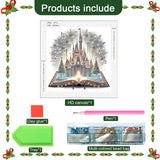 AiYuanzsh 5D Special Shape Diamond Art Kits for Beginners, Crystal Rhinestones Diamond Painting, Christmas Fantasy Castle DIY Diamond Art for Adults, Home Wall Decoration Gift, 11.8×11.8 Inch AiYuanzsh