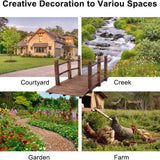 Garden Bridges 5 Ft Wooden Garden Bridge Sturdy, Classic Decorative Arc Footbridge, Outdoor Walkway with Safety Railings for Pond, Backyard and Borders WoodArtSupply