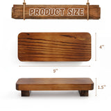 Farmhouse Wood Tray Rustic Wooden Pedestal 9 * 4 * 1.5 inches Decorative Wood Riser for Farmhouse Kitchen Counter Bathroom Room Decor (Dark Brown) Liswit