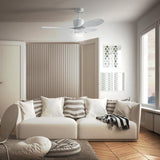 GLOBE Electric Oswald 48 in. Smart Ceiling Fan with LED Light, Energy Saving, Reversible Airflow, Remote Control, Whisper Quiet DC Motor, 6 Speeds, White GLOBE