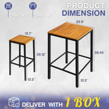 Greesum 3 Piece Patio Acacia Wood Bar Set with high Table and 2 Chairs All-Weather Outdoor Furniture for Backyard, Deck, Garden, Porch,Black Greesum