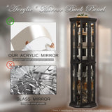 Eyisean Lighted Corner Curio Cabinet 70" Glass Display Cage with 6 Tempered Adjustable Shelves, Freestanding Home Bar Cabinet with Door, Rack for Liquor Storage and Living Room (Black) Eyisean