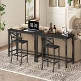 MAHANCRIS Narrow Bar Table, 63-Inch Pub Table for Dining Room, Counter Bar Tables with Sturdy Metal Frame, Connectable Bar Table, Multifunctional Console Table, Black BTBK1601 MAHANCRIS