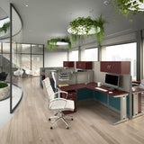 Bush Business Furniture Office in an Hour 3 Rolling File Cabinet | Mobile Under Desk Drawers for Letter, Legal, and A4-size Document Storage, Hansen Cherry Bush Business Furniture