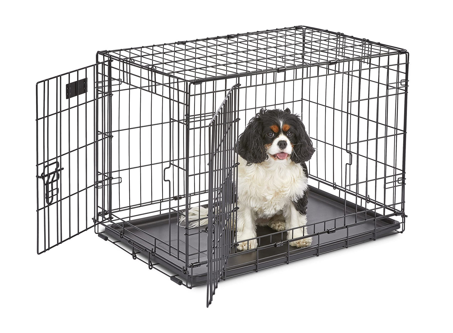 MidWest Homes for Pets Newly Enhanced Double Door iCrate Dog Crate, Includes Leak-Proof Pan, Floor Protecting Feet, Divider Panel & New Patented Features - WoodArtSupply