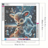 5D Little Deer Diamond Painting Kits for Adults Beginner, Full Round Drill Diamond Art Painting Kits for Animal Deer,DIY Diamond Dot Gem Art for Adults Home Wall Decor 13.8 X 13.8 Inch GEMFAMILY