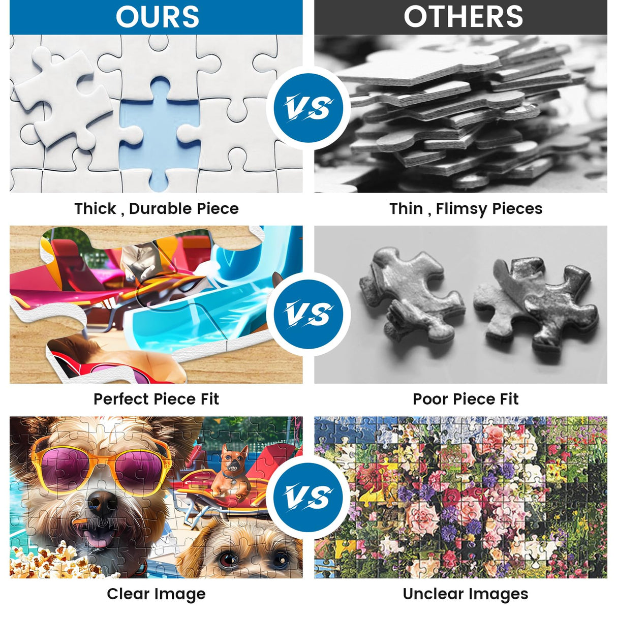 300 Piece Jigsaw Puzzle for Adults, Fun at The Amusement Park Dog Puzzles, Funny Puppy Jigsaw Puzzles, Animal Pet Lover Challenging Puzzles for Friends Family Activity Game Nights Gifts VOLUVOLU
