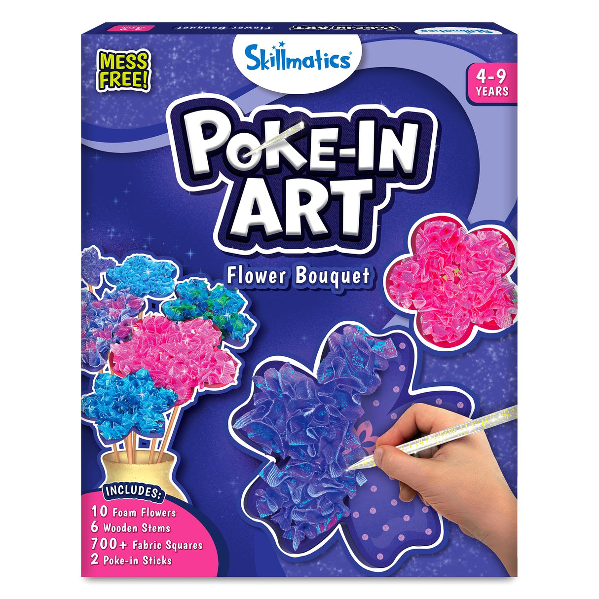 Skillmatics Art & Craft Activity - Poke-in Art Flower Bouquet, Mess-Free Art for Kids, DIY Craft Kits, Creative Activity, Fine Motor Skills, Gifts for Girls & Boys Ages 4, 5, 6, 7, 8, 9 Skillmatics
