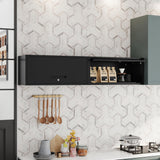 Fesbos Metal Storage Cabinet Black Wall Cabinets with Locking Door - Wall Mounted Storage Cabinet for Garage Warehouse Home Office - Assembly Required Fesbos