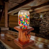 Handcrafted Amish Wooden Candy Dispenser Glass Jar Solid Oak Wood M&M's, Peanuts, Reese's Pieces, Skittles, Jelly Beans, Runts (Sorrel) AMISH VALLEY PRODUCTS