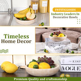 FNTSTICGOODS Travertine Decorative Bowl - 7.8” Diameter & 2” Height - Key Bowl for Entryway Table - Travertine Bowl for Fruit - Organic Modern Centerpiece Bowl - Beige/Natural FNTSTICGOODS