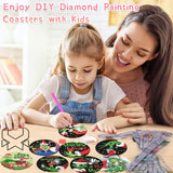 Clendo 8 Pcs Christmas Diamond Painting Coasters Kits with Holder,DIY Diamond Art Coaster Kits for Adults & Kids,Paint with Diamonds Coasters Craft Supplies for Holiday Decor Gifts Clendo
