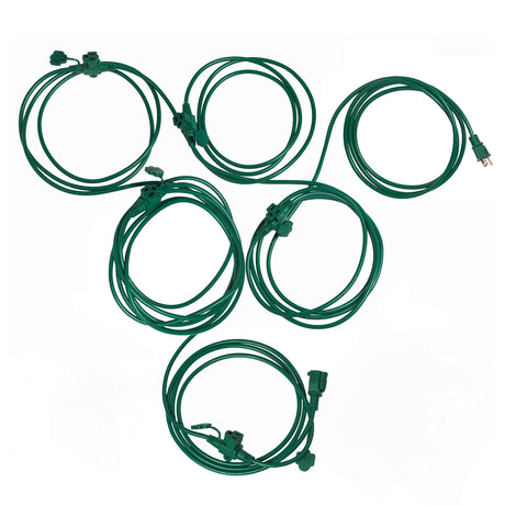 Eversimpleinc 50FT Outdoor Extension Cord with 6 Outlets Evenly Spaced··, with Waterproof Cover, Ideal for Outdoor Decoration Lawn Patio Lights, 16AWG/3C SJTW, ETL Listed Eversimpleinc