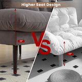 ASAHREE 72'' Corduroy Futon Convertible Sofa Couch,Comfy Sleeper Sofa Bed with Adjustable Backrest, Modern Futon Loveseat for Living Room, Bedroom, Office, Apartment, Dorm, Grey ASAHREE