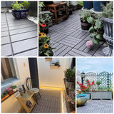 Interlocking Deck Tiles, 12 PCS 12” x 12” Patio Tiles Waterproof Plastic Outdoor Flooring Covering All Weather for Walkway Front Porch Poolside Balcony Backyard, Gray kubvici