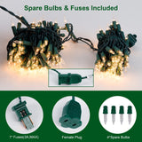 Christmas Lights, 150 Count 29 FT Christmas Mini String Lights, Green Wire Fairy Light, 120V UL Certified Connectable Xmas Tree Light for Patio, Holiday, Party, Outdoor Indoor Decoration, Warm White LJLNION