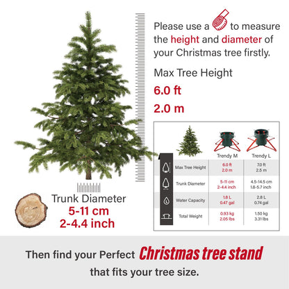 LJIE-House Christmas Tree Stand for Real Tree Christmas Tree Stand Base Holder up to 6FT Sleek Trees Stable for Xmas Tree Decor