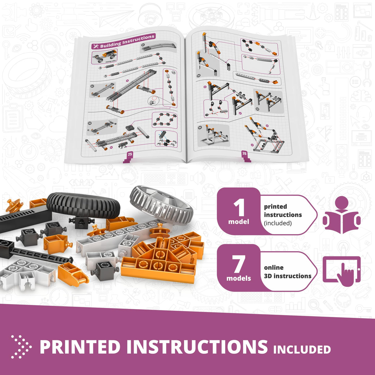 Engino- STEM Toys, Newton's Laws Inertia, Kinetic & Potential Energy, Building Toys for Kids 9+, Creative Engineering Kit, STEM Projects, Gifts for Boys (8 Model Options) Engino