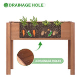 Raised Garden Bed with Legs, 40x20x31'', Solid Wood Elevated Planter Box for Outdoor Backyard Patio Wood-Natrl