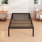 Hafenpo 14 Inch Twin Bed Frame - Sturdy Metal Platform Twin Size, No Box Spring Needed, Heavy Duty, Easy Assembly, Strong Bearing Capacity, Under Bed Storage, Black Hafenpo
