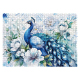 Blue Peacock Puzzles Flower Puzzle for Adults 1000 Pieces, Beautiful Bird Art Jigsaw Puzzles 1000 Pieces Nature Puzzle, Fantasy Green Peacock Painting Puzzle BBOLDIN