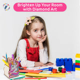 Little Jupiter Unicorn Diamond Art Kids Pencil Holder - Unicorn Crafts - Pencil Holder for Desk - Gem Art - Dot Art Kits Little Jupiter