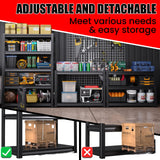 ZZXCBB Garage Shelving Heavy Duty, Adjustable 5-Tier Garage Shelves,3500LBS Metal Storage Shelves,Shelving Unit and Utility Storage Rack for Basement,Easy Assembly,Black 72''H x 59.1''W x 19.7''D ZZXCBB