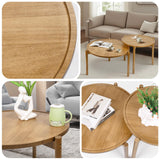 BEARUT Wooden Round Nesting Coffee Tables Set of 2,Round End Table,Small Nesting Tables,Side Table,for for Living Room Bedroom Balcony by Solid Wood BEARUT