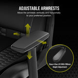 Corsair TC100 Relaxed Gaming Chair - Leatherette - Racing-Inspired Design - Lumbar Pillow - Detachable Memory Foam Neck Pillow - Adjustable Seat Height - Adjustable Armrests - Black Corsair