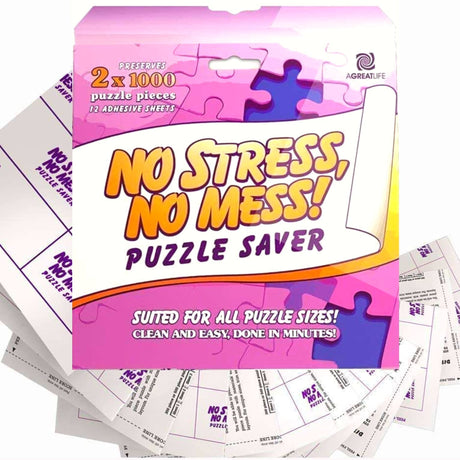 AGREATLIFE Preserve 2 x 1000 to 4000 Pieces Jigsaw Puzzles Puzzle Saver 12 to 24 Sheets - No Stress, No Mess Jigsaw Puzzle Glue Sheets AGREATLIFE