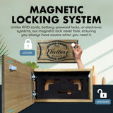 Customizable Family Name Concealment Shelf - Handcrafted Hidden Gun Safe with Magnetic Lock - Quick Access Gun Concealment Decor - Custom, Laser Engraved Wood Gun Cabinet By Bellewood Designs Bellewood Designs