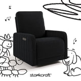 Storkcraft Kyoto Deluxe Extra-Wide Power Recliner Swivel Glider (Black Boucle) – Premium Electronic Power Recliner for Nursery, Includes Dual-USB Charging Port, Extra Wide Glider Rocking Chair Storkcraft