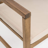 Christopher Knight Home Emilano Outdoor Acacia Wood Club Chairs, 2-Pcs Set, Natural Stained / White Christopher Knight Home