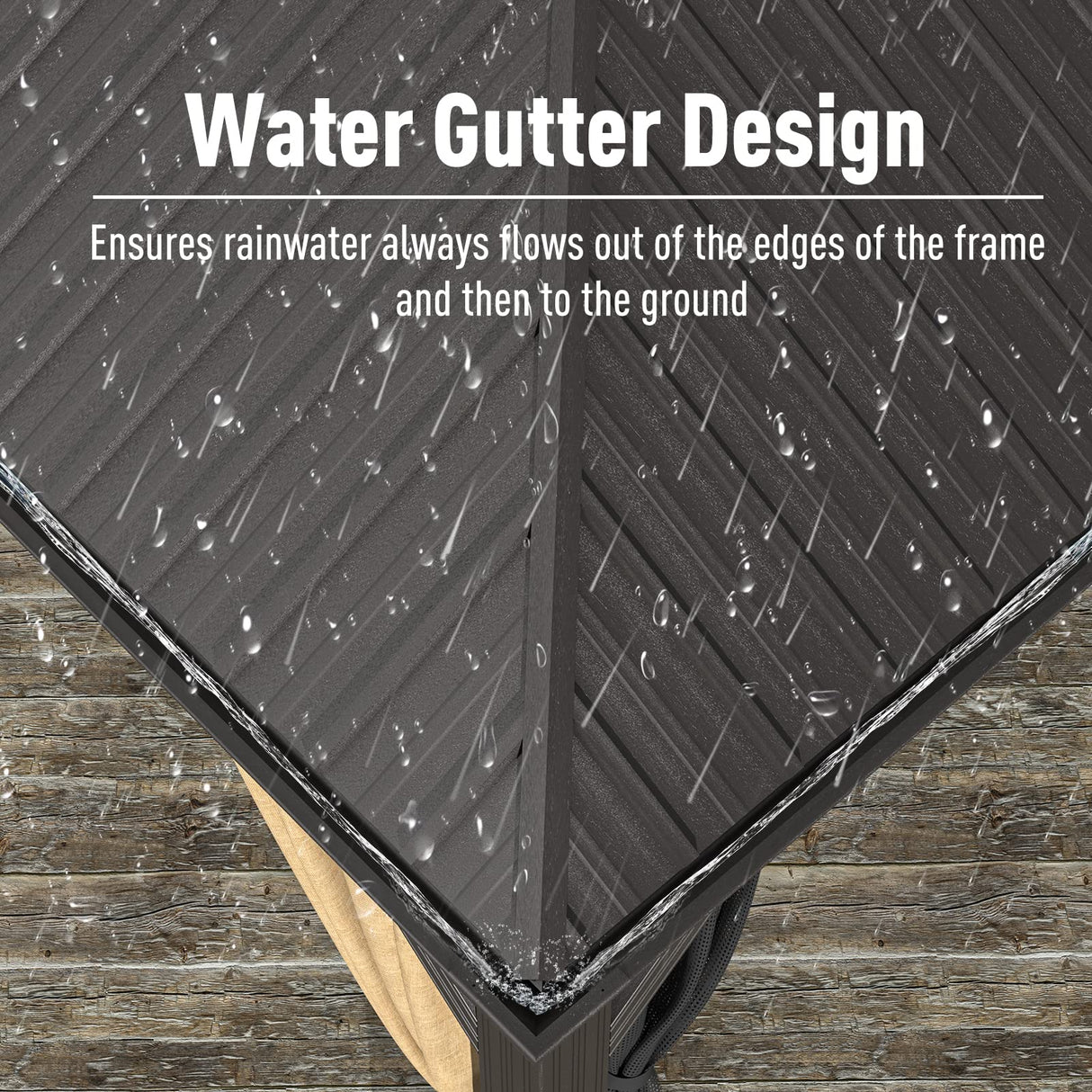 Gazebo 10' x 12' with Mosquito Net and Privacy Sidewalls, Patio Aluminum Permanent Gazebo, All Weatherproof Outdoor Hardtop Metal Gazebos MOWOX POWER